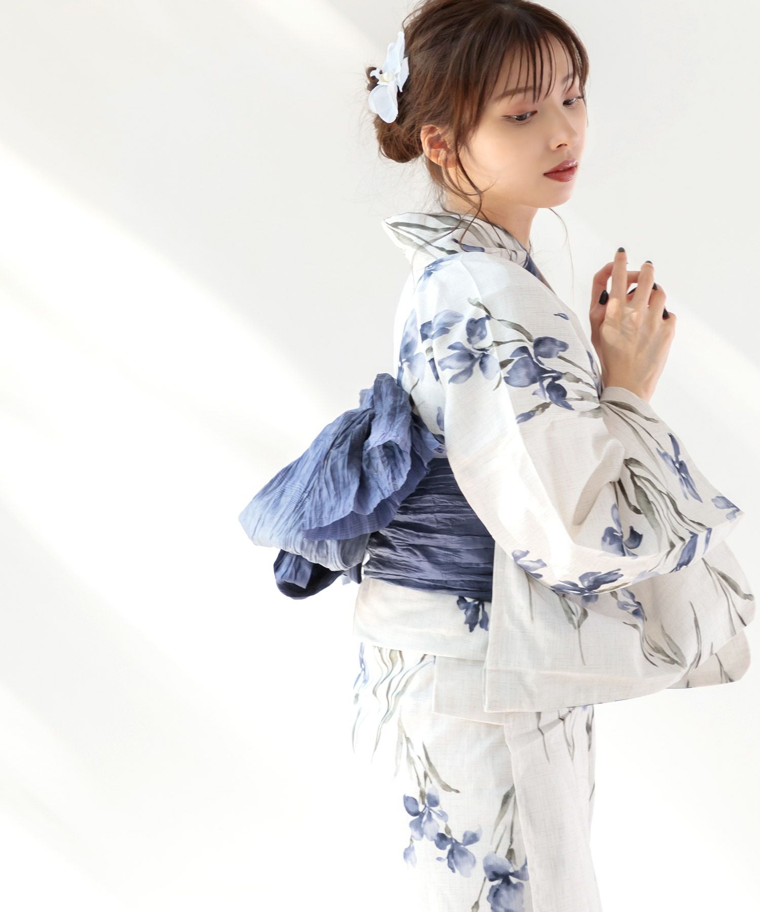 【ディータ】Dita【京の水墨画水仙】浴衣 帯 下駄セット 青 ブルー 花火大会 京の水墨画水仙 | Dita（ディータ）オフィシャルストア