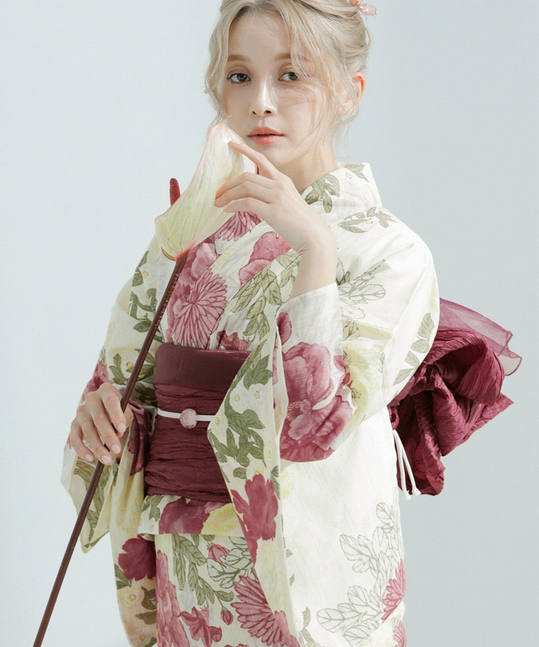 Dita 浴衣・帯・下駄セット 赤 夏の牡丹重ね 夏の牡丹重ね | Dita（ディータ）オフィシャルストア