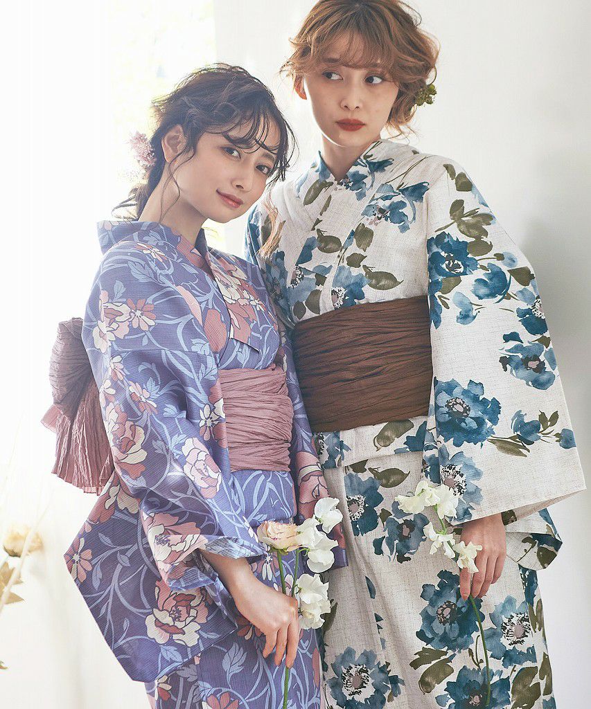 Dita 1人で着られる浴衣 フルセット　 瑠璃紺色に薔薇重ね　最終お値下げ 瑠璃紺色に薔薇重ね | Dita（ディータ）オフィシャルストア