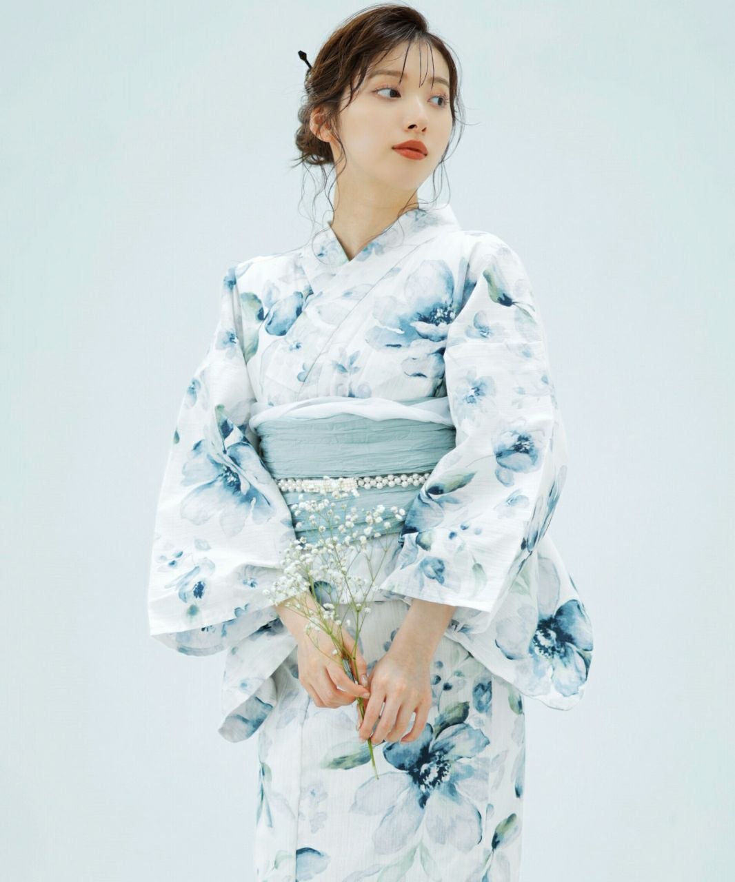 DITA 涼風の燦々しらべ 浴衣セット 白 水色 淡色 ゆかた 涼風の燦々しらべ | Dita（ディータ）オフィシャルストア