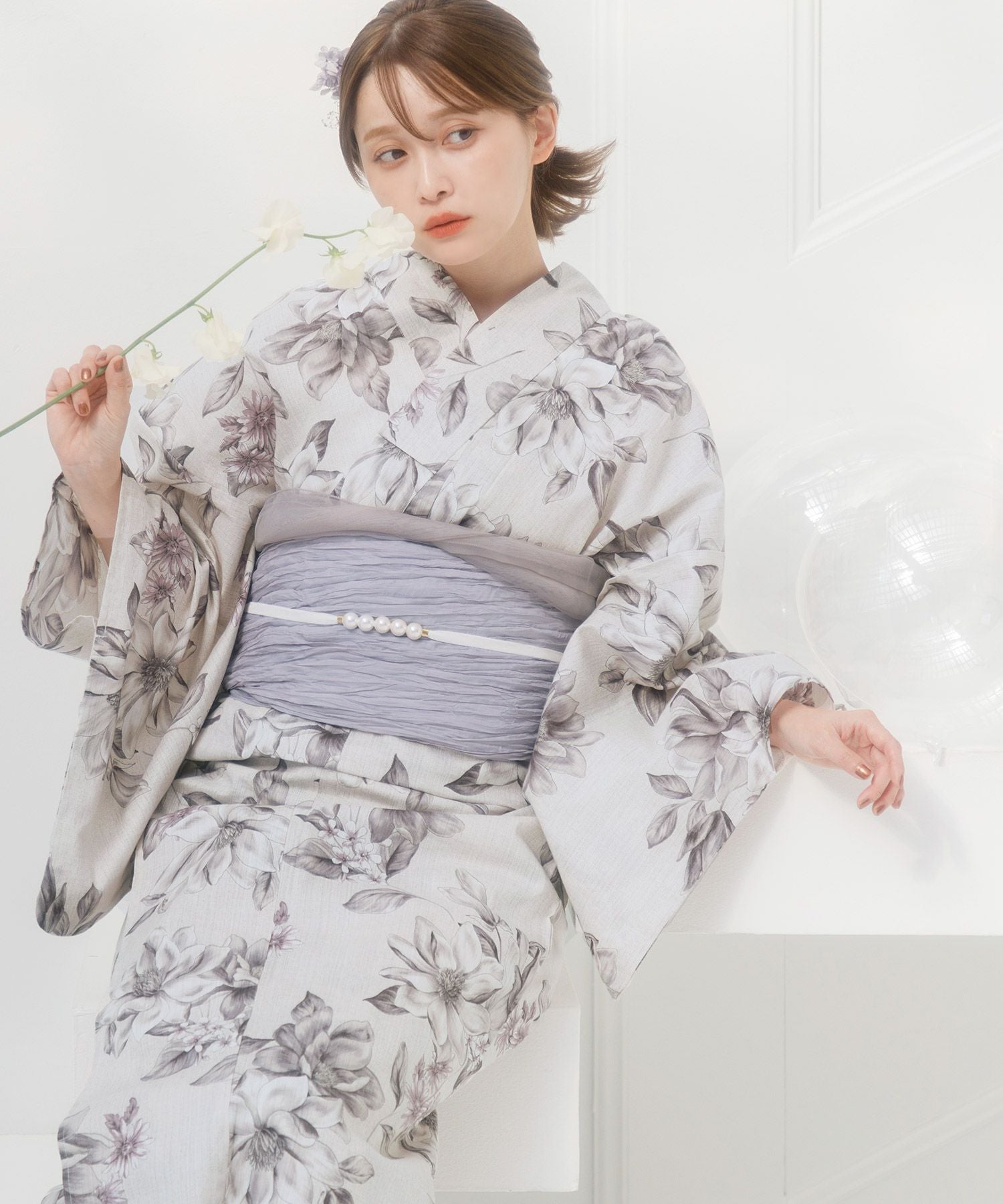dita 浴衣 うたかたの月下美人 下駄付き うたかたの月下美人 | Dita（ディータ）オフィシャルストア