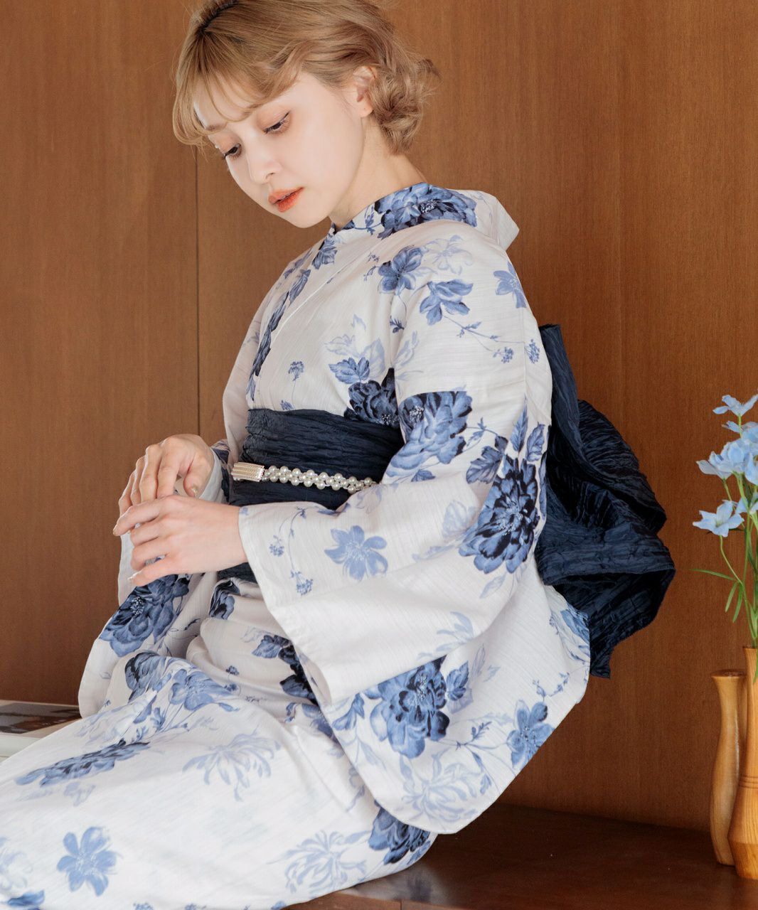 Dita 浴衣　人気完売商品【水彩の勿忘草色】　セット 先行予約/5月中旬より順次発送予定】水彩の勿忘草色 | Dita（ディータ