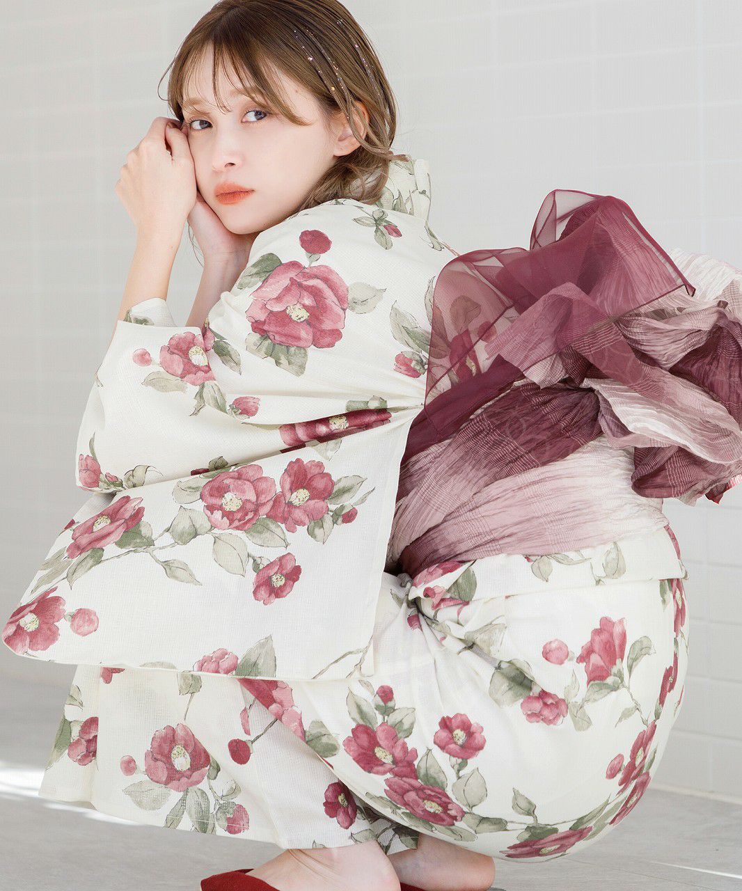 【Dita ディータ】 京のはんなり椿 浴衣・帯・下駄・腰ひも セット 花柄 はんなり恋椿 | Dita（ディータ）オフィシャルストア