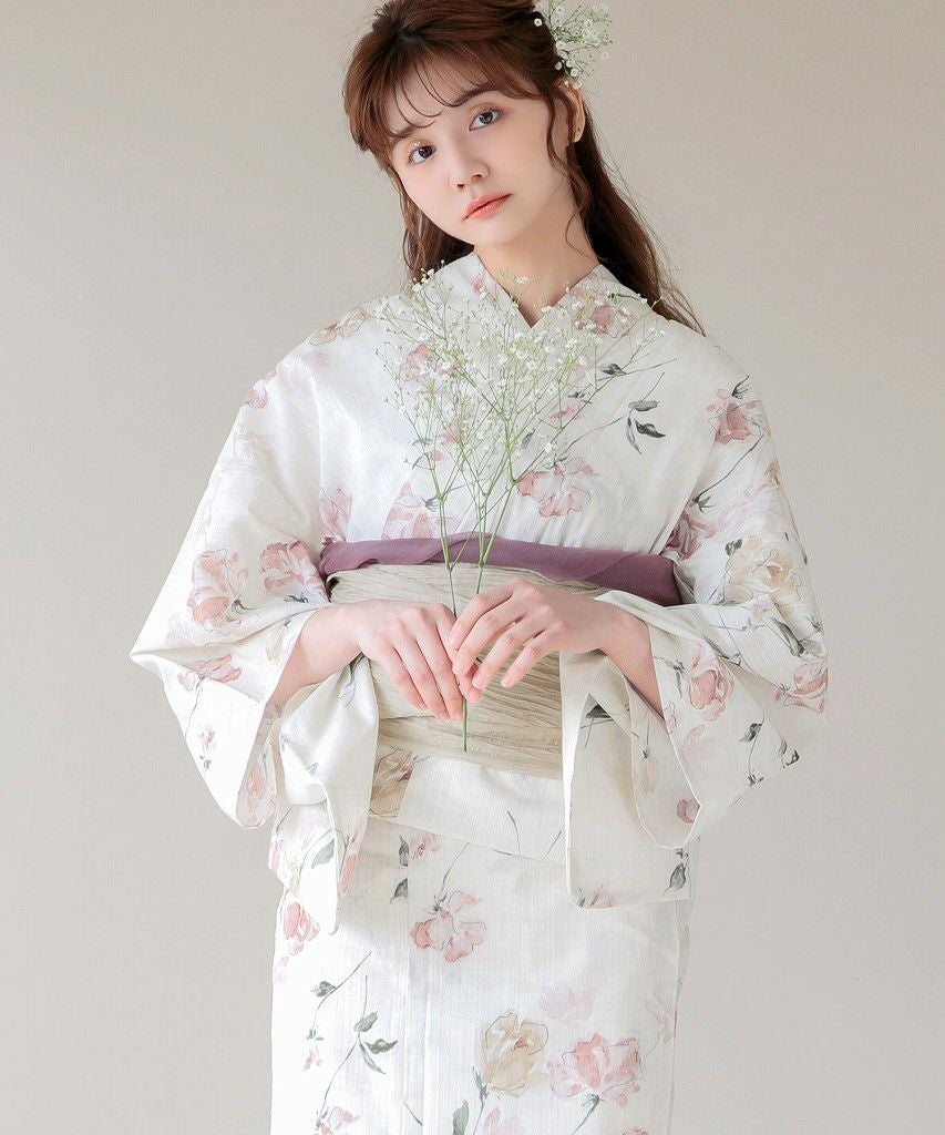 dita 浴衣 桜花色の浮世花 兵児帯・腰紐付き 桜花色の浮世花 | Dita（ディータ）オフィシャルストア