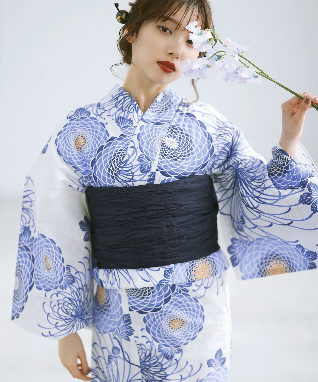 Dita 浴衣 5点セット ブルー 花柄 繚乱蒼花 | Dita（ディータ）オフィシャルストア