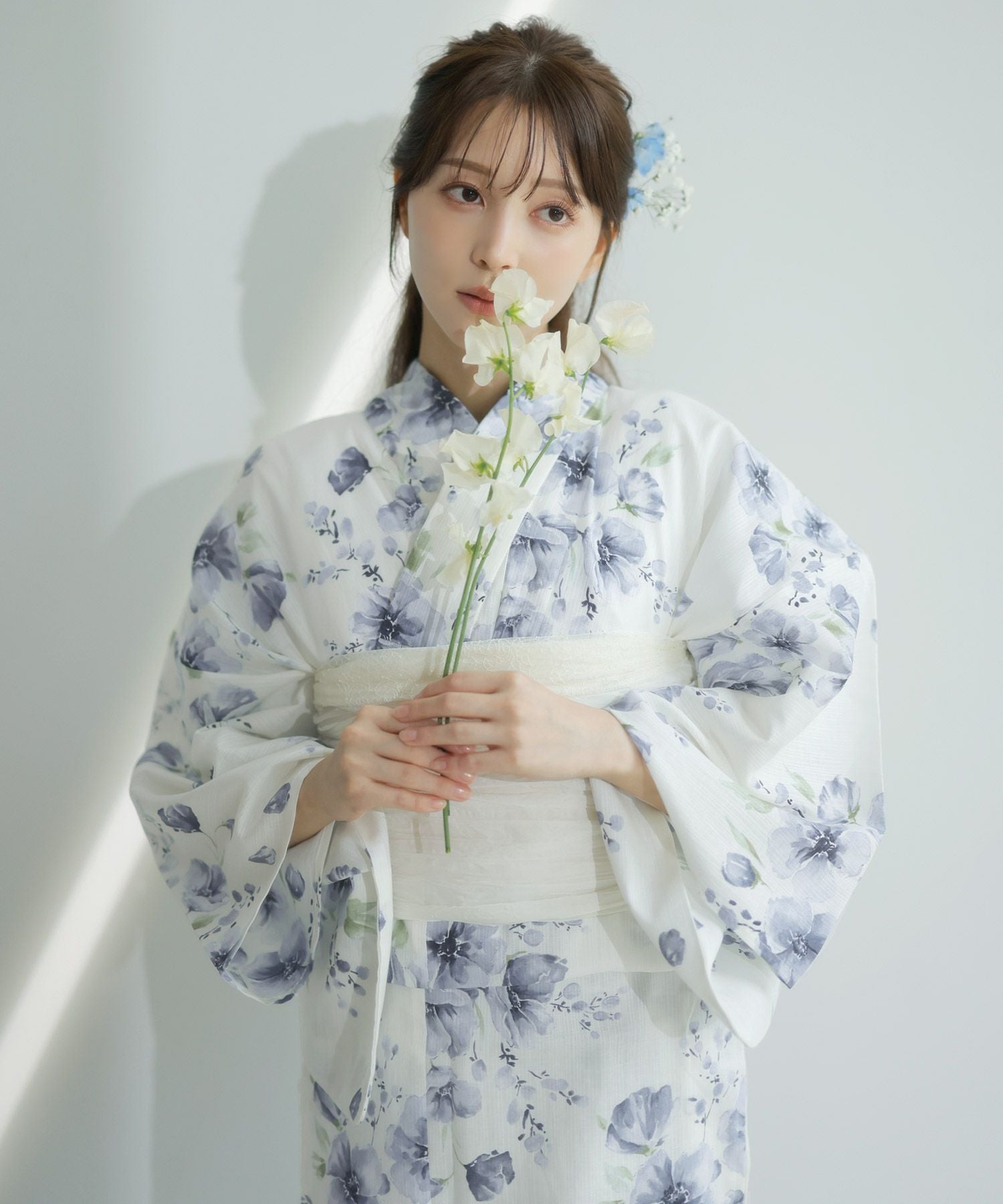 【新品未使用】Dita ディータ 水彩の雪月花(涼) 浴衣5点セット 水色 紫 水彩の雪月花(涼) | Dita（ディータ）オフィシャルストア