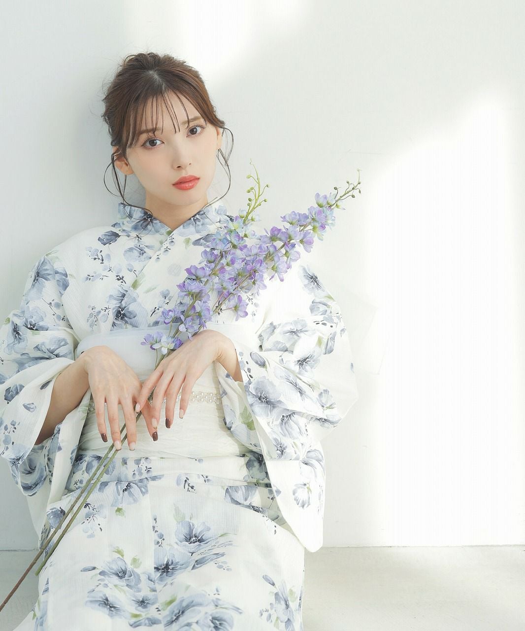 水彩の雪月花(涼) 浴衣 帯 セット Dita 水彩の雪月花(涼) | Dita（ディータ）オフィシャルストア