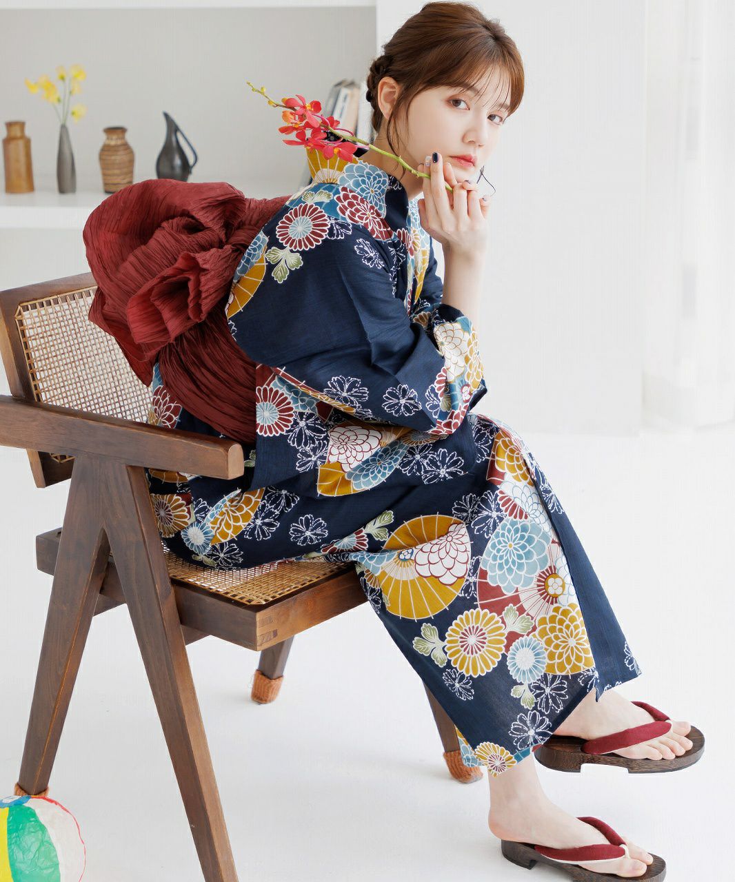 平和屋着物∴夏物　浴衣　雲重ね花文　CABD2520ng 平和屋 - リユース着物ショップ