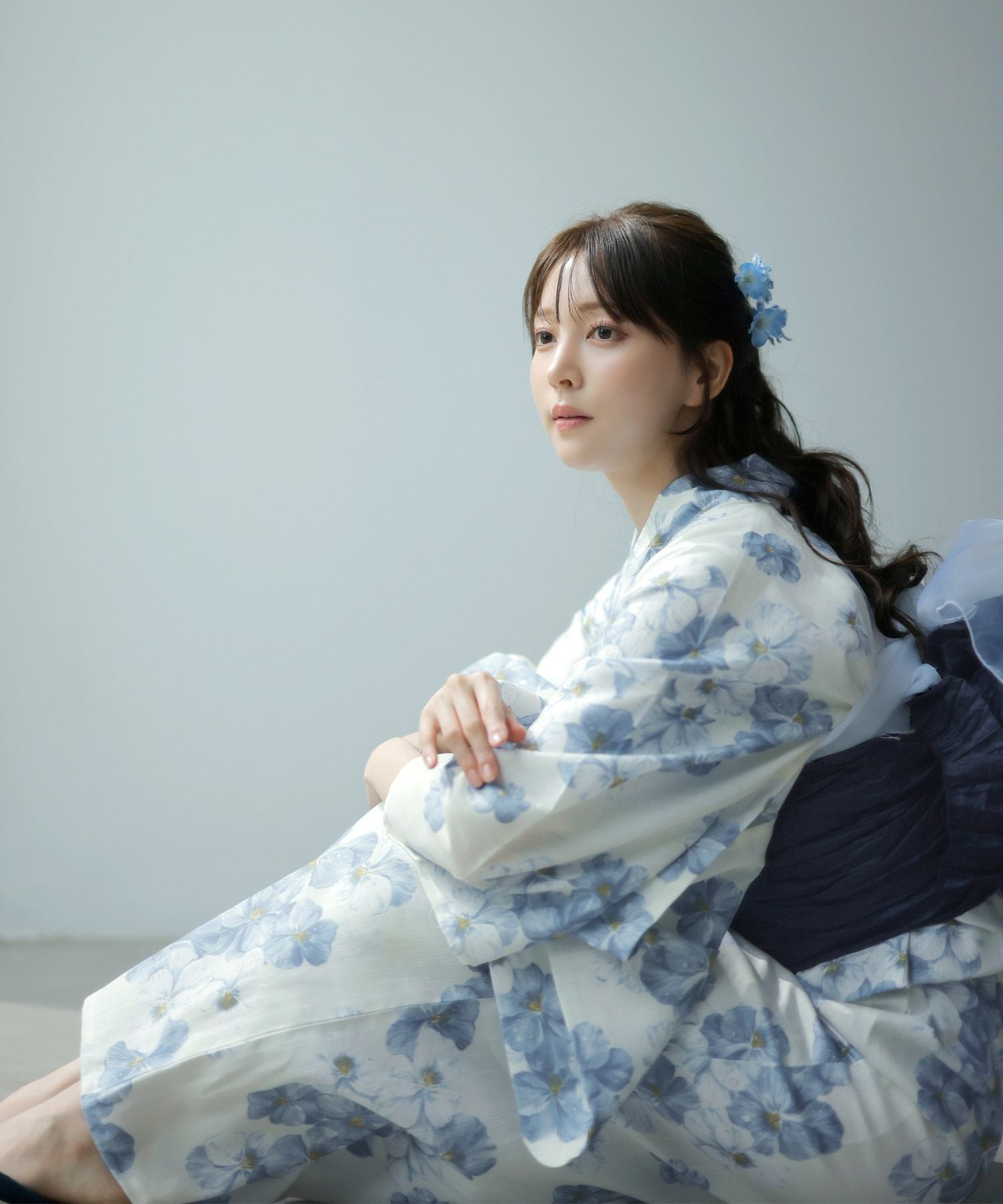 【本日最終セール】青い花柄浴衣・帯セット　Dita浴衣セット Dita（ディータ） 【先行予約/5月中旬より順次発送予定】 浴衣