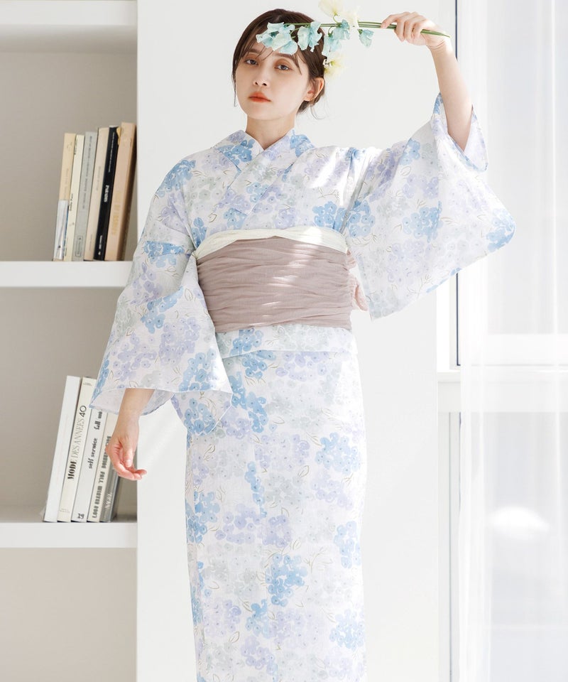 セパレート 浴衣 紺 Amazon ディータ Dita レディース セパレート浴衣 3点セット 二部式 2way 青 紺 白 黒 黄色 花 和風 シンプル 水彩 1人で簡単着付け 1 露草色の浮世花,M 浴衣 通販