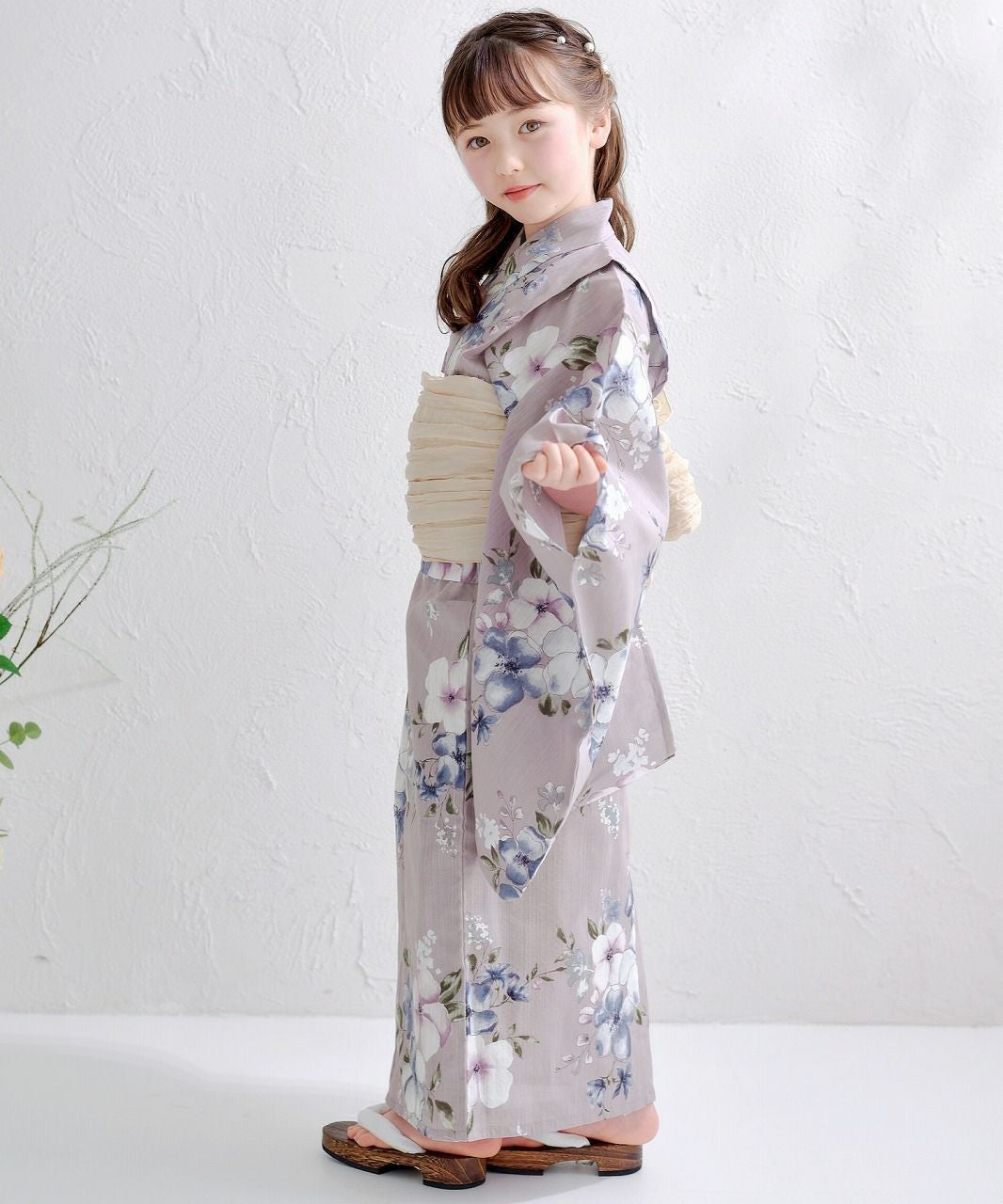 diat 浴衣 ecru pink flower ecru pink flower(kids) | Dita（ディータ）オフィシャルストア