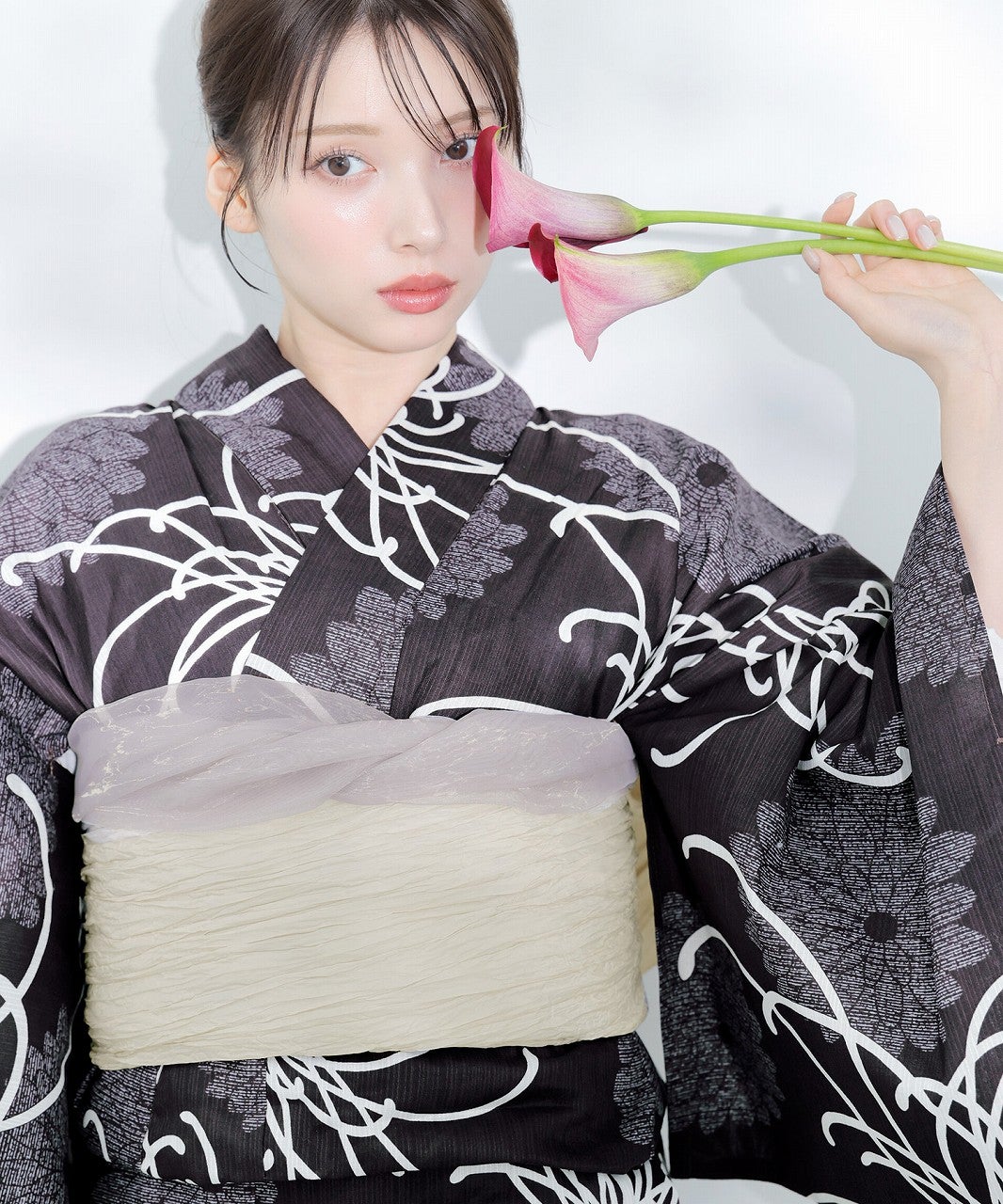 DITA ディータ 浴衣 2点セット 月夜の乱菊しらべ 黒 白 ピンク 先行予約/6月上旬より順次発送予定】宵の乱菊しらべ | Dita（ディータ