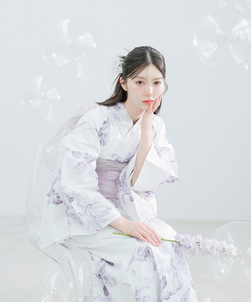 完売品　Dita 浴衣　花鳥風月　浴衣・帯・下駄・着付け・髪飾り　5点セット 淡花清月 | Dita（ディータ）オフィシャルストア